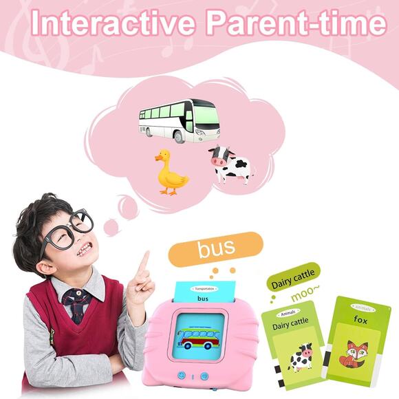 🔥Talking Sight Words Flash Cards Educational Makolle Pink BNWT🔥 - Picture 4 of 7